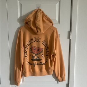 American Eagle Outfitters Peach Orange Graphic Hoodie